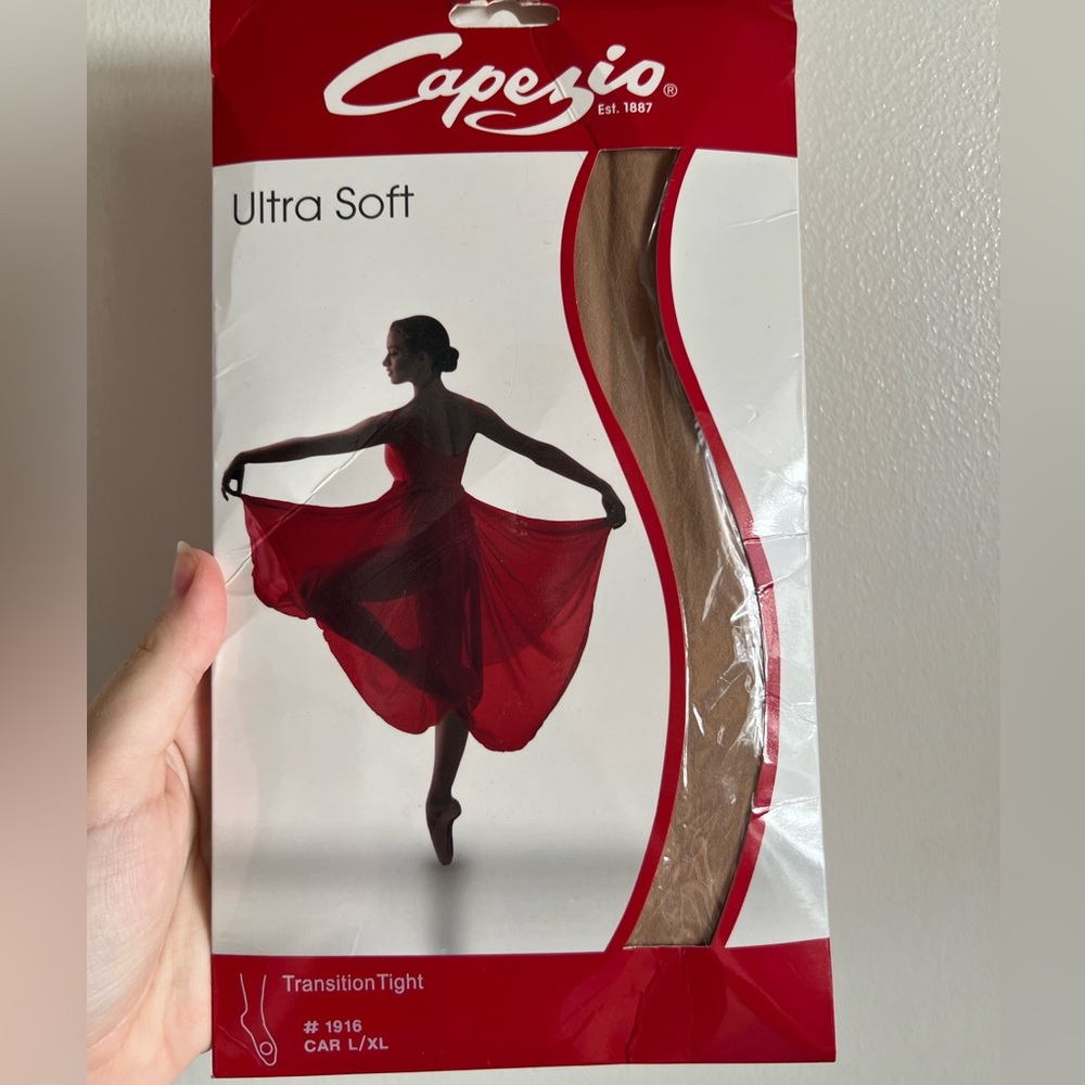 capezio, L/XL, carmel, transition tights, Never Worn, NWT, ultra soft, ballet